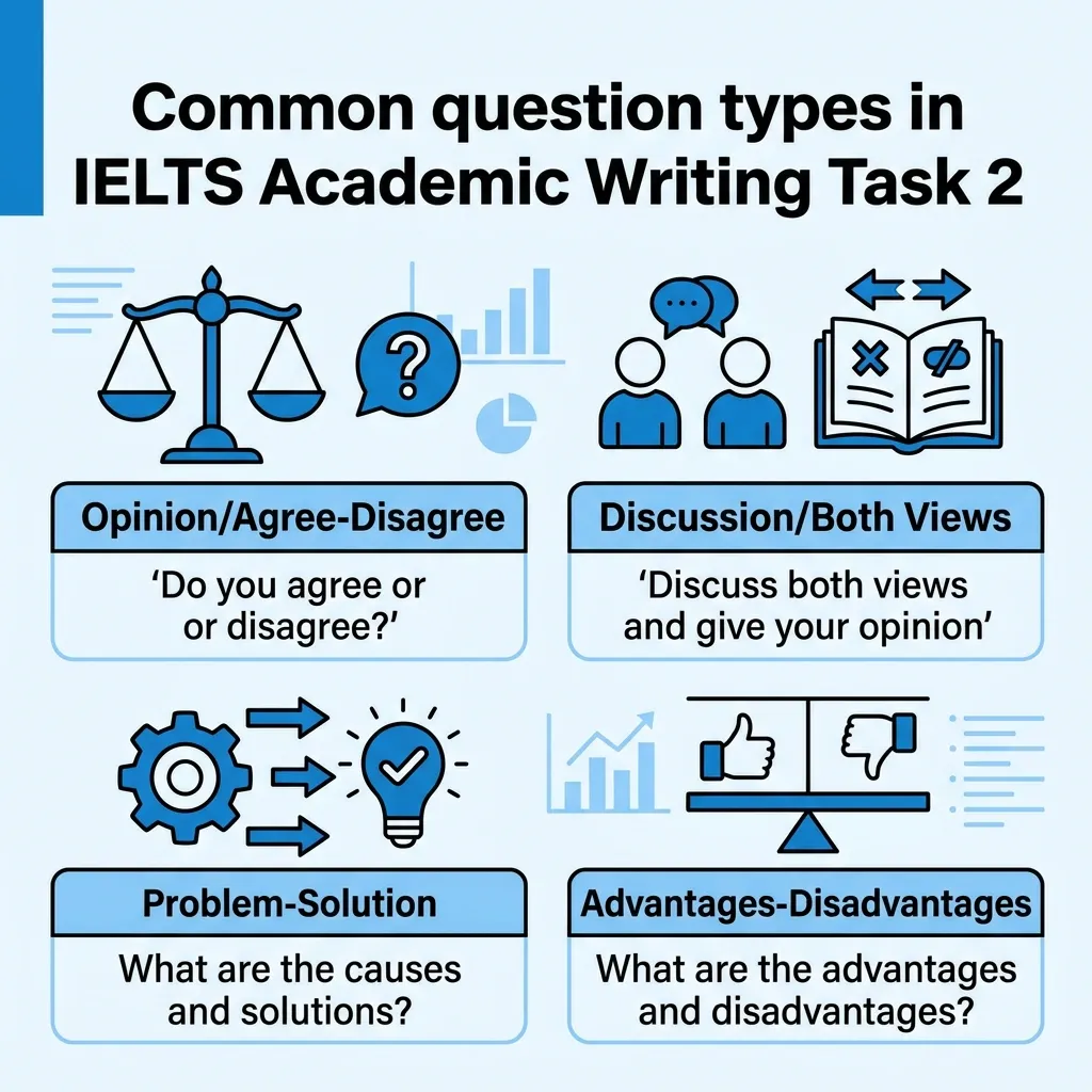 انواع رایج سؤال در IELTS Academic Writing Task 2