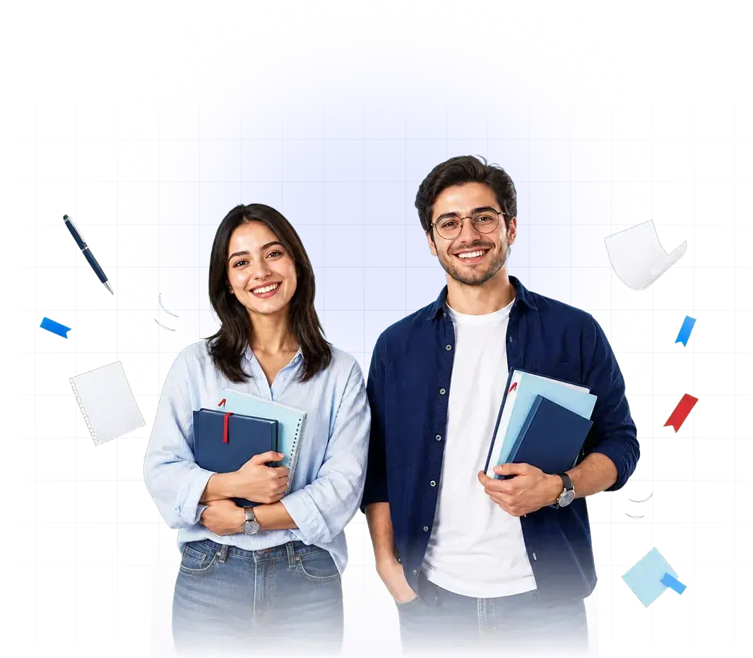 دو دانشجوی موفق و خوشحال لینگولیت با کتاب‌های آیلتس